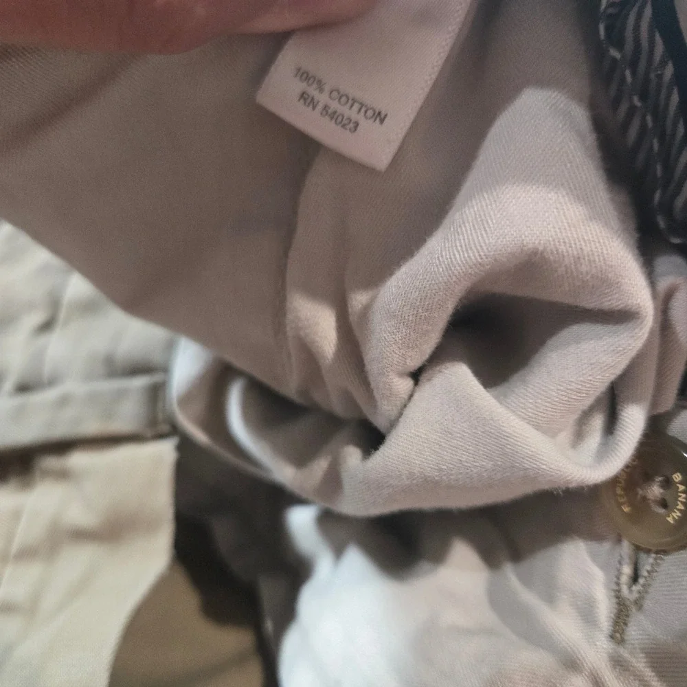 Banana Republic Gavin Chino Khaki Tan Straight Leg Pants Mens 38x32 100% Cotton